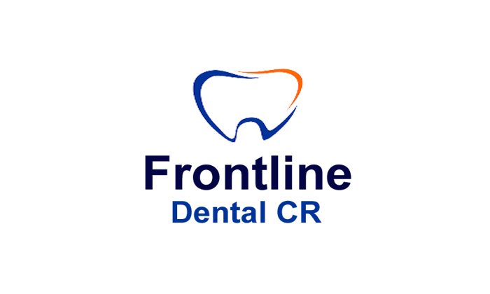 Frontline Dental Costa Rica logo. In a white background with logo in the foreground.